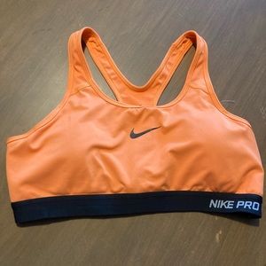 Nike Orange Sports Bra with removable cups(XL)